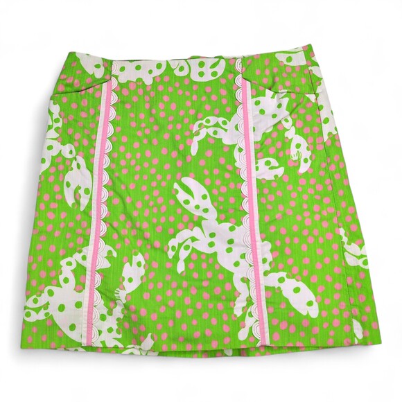 Lilly Pulitzer Dresses & Skirts - Lilly Pulitzer Green Pink Polka Dot Midi Skirt Size 6